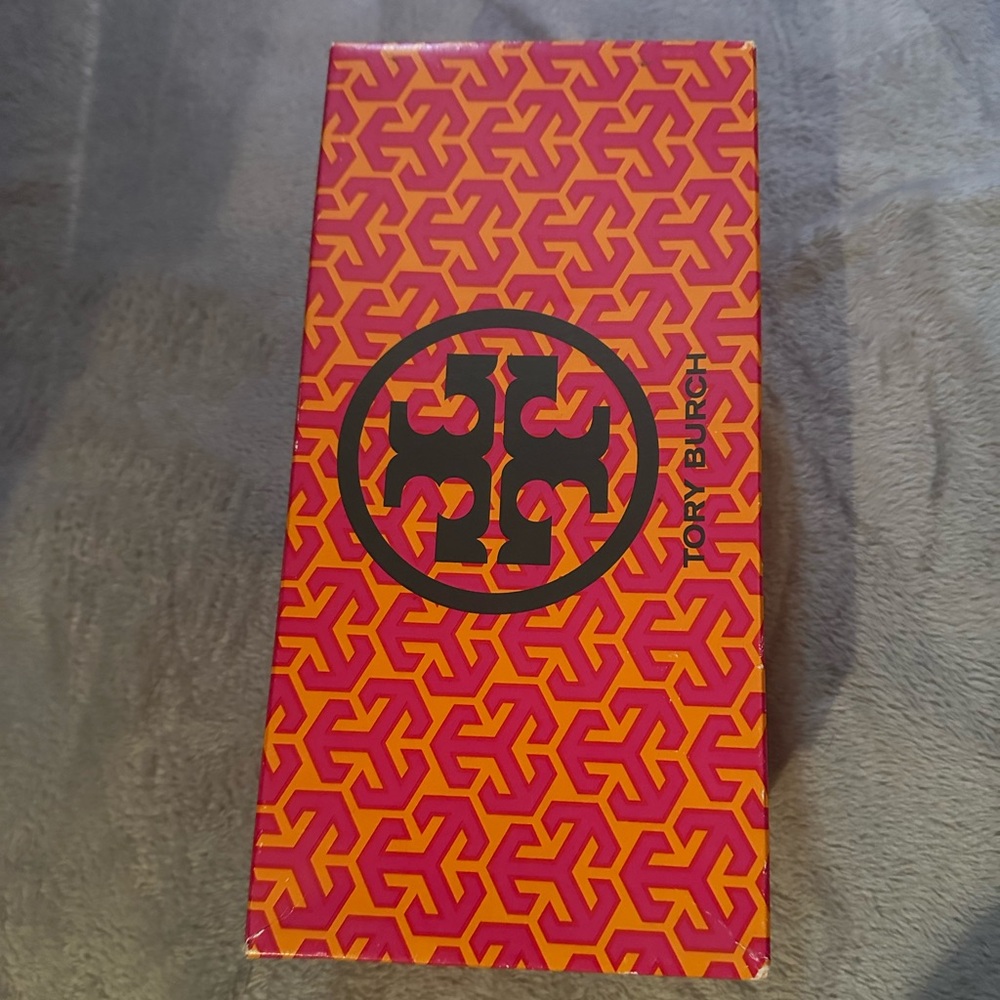 Tory Burch Verbena Leather Metallic Gold Snakeskin Flats.